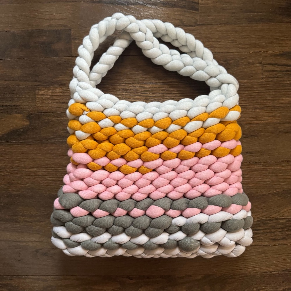 NWOT Multicolor Woven Tote Bag